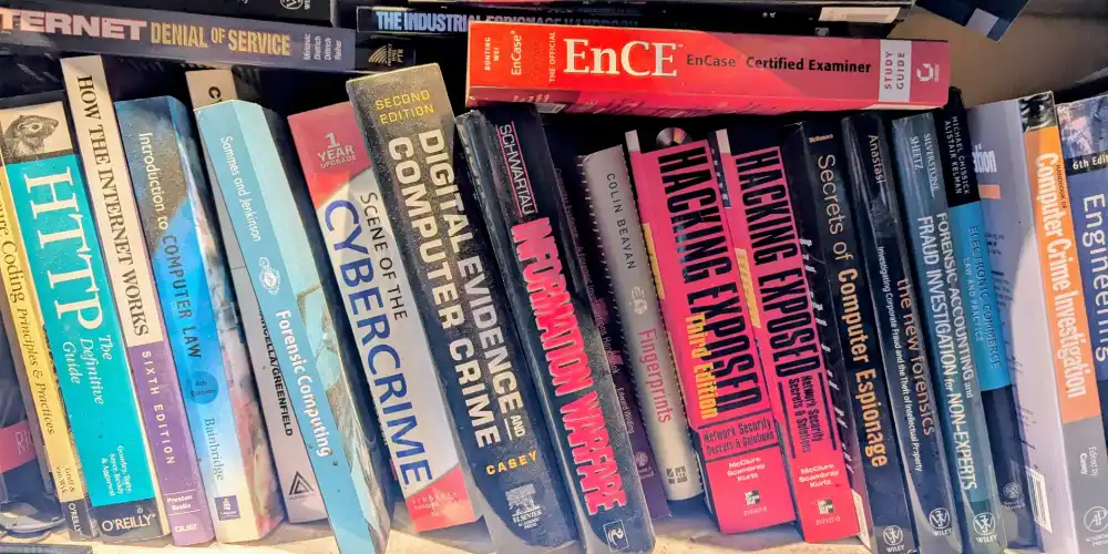 Selection of books on a shelf